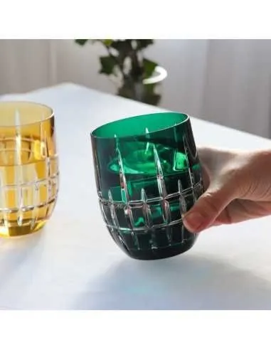 Crystal Julia Szklanka kryształowa do whisky wody ciemna zieleń