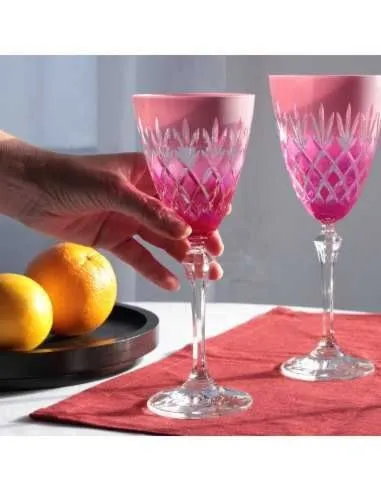 Crystal Julia Kieliszki do wina wody 250 ml 6 sztuk dwukolorowe