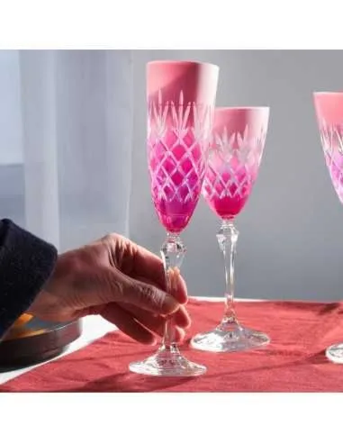 Crystal Julia Kieliszki do szampana prosecco 200 ml 6 sztuk dwukolorowe