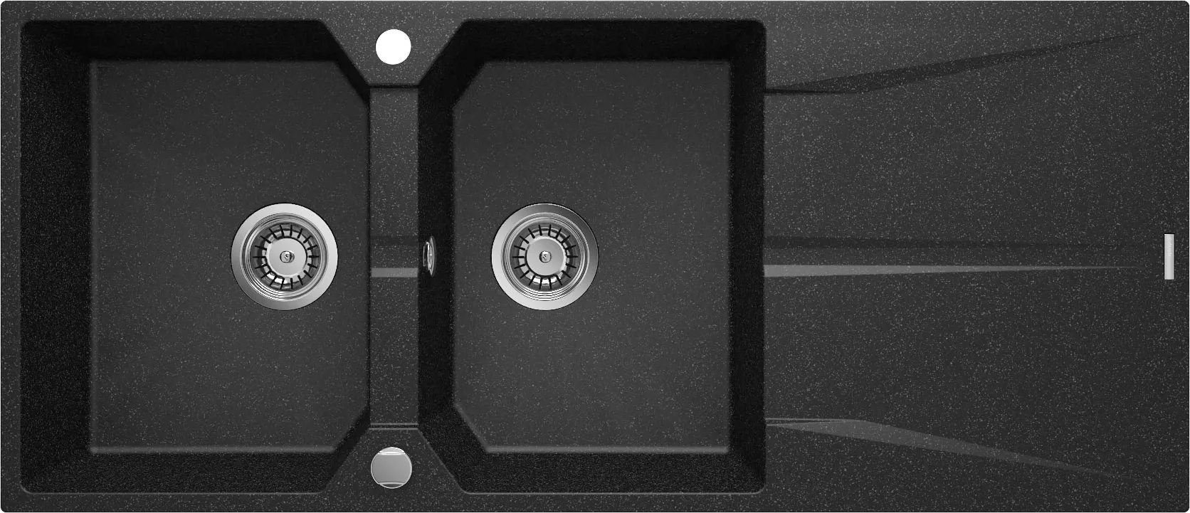 Deante Zlewozmywak granitowy 2-komorowy z ociekaczem