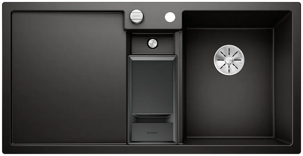 BLANCO COLLECTIS 6 S Silgranit czarny prawa, korek auto., InFino, wkład z pokrywką Użyj kodu 23BLA06 i płać mniej
