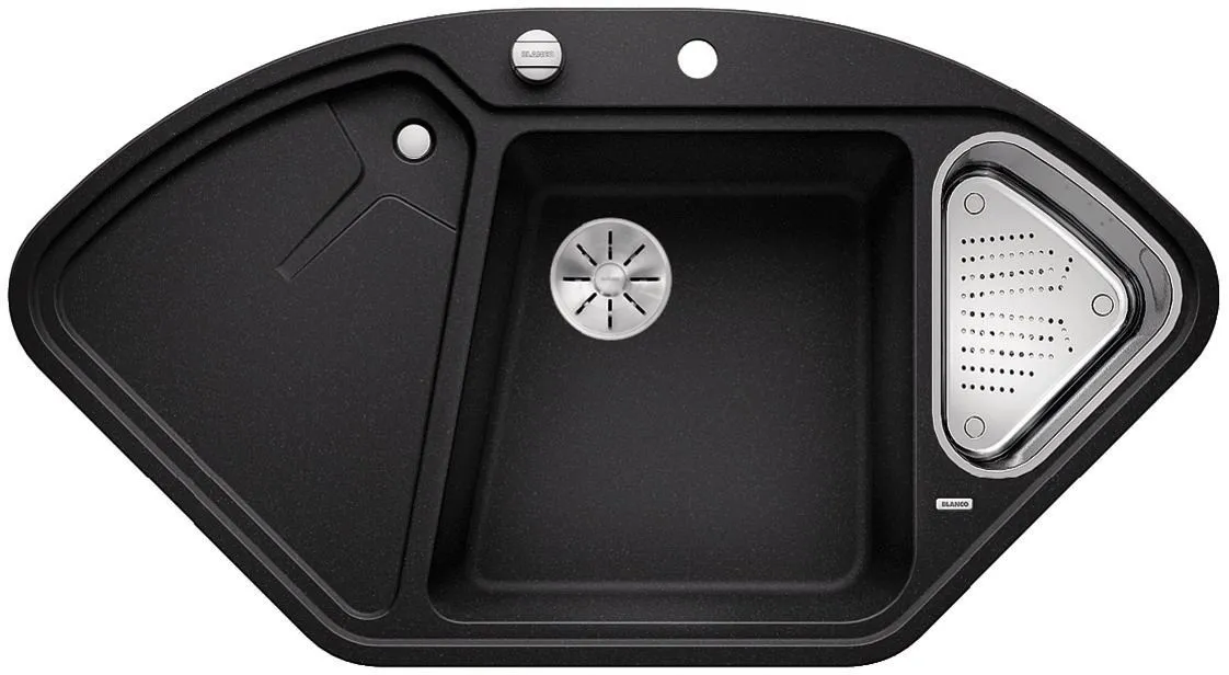 BLANCO DELTA II Silgranit antracyt narożny, korek auto., InFino, odsączarka stalowa Użyj kodu 23BLA06 i płać mniej