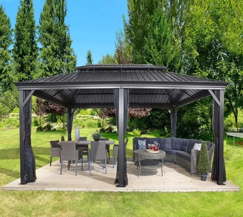SOJAG Pawilon Aluminiowy Gazebo Messina 12x20 z moskitierą szara 363x598x307 cm