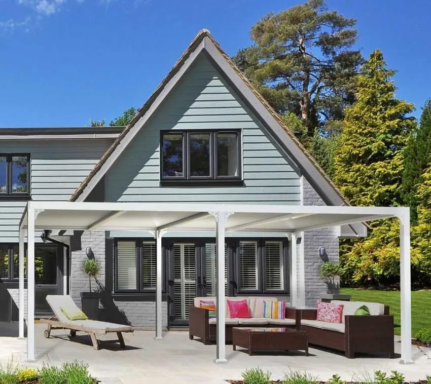 Aluminiowa pergola altanka Novara 12x20 z dachem lamelowym biała 365x605x236