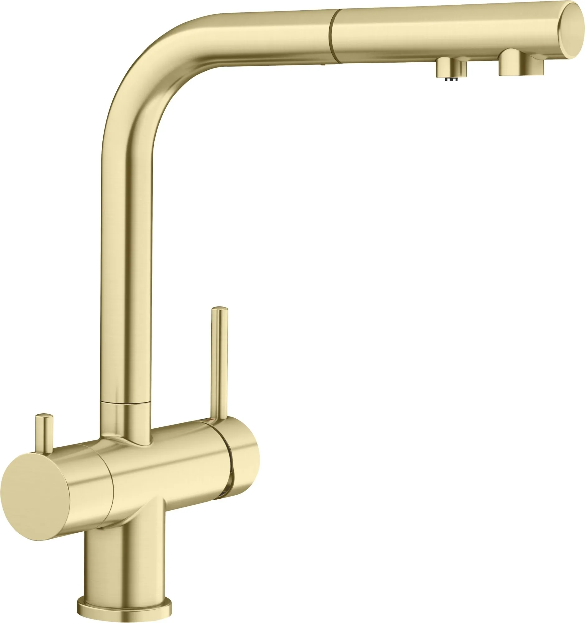 BLANCO FONTAS-S II Satin GOLD z wyciąganą wylewką Użyj kodu 23BLA06 i płać mniej