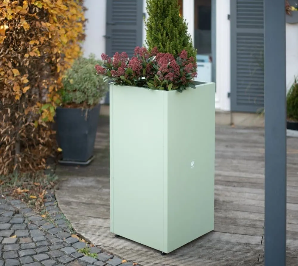 Herstera Donica stalowa Cube Zielona 50x50x100