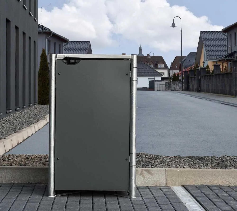 Hide metalowy box na 1 kosz na śmieci 140 litrów szary63x60x115cm