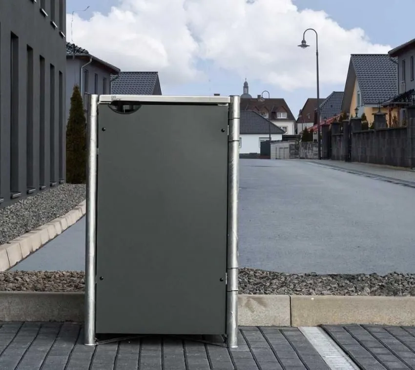 Hide Metalowy Box na 1 kosz na śmieci 240 litrów szary 80x69x115 cm