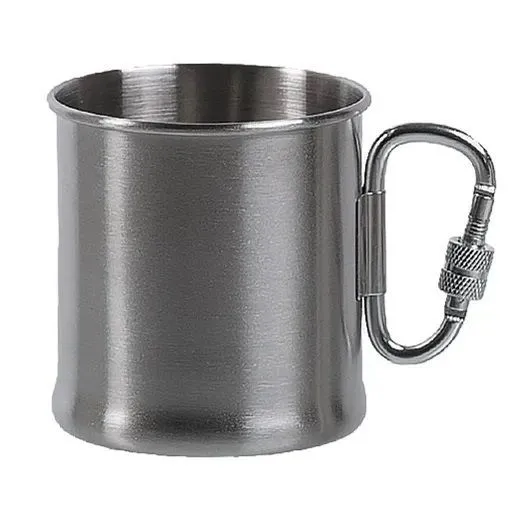 MIL-TEC Kubek stalowy z karabinkiem 250 ml