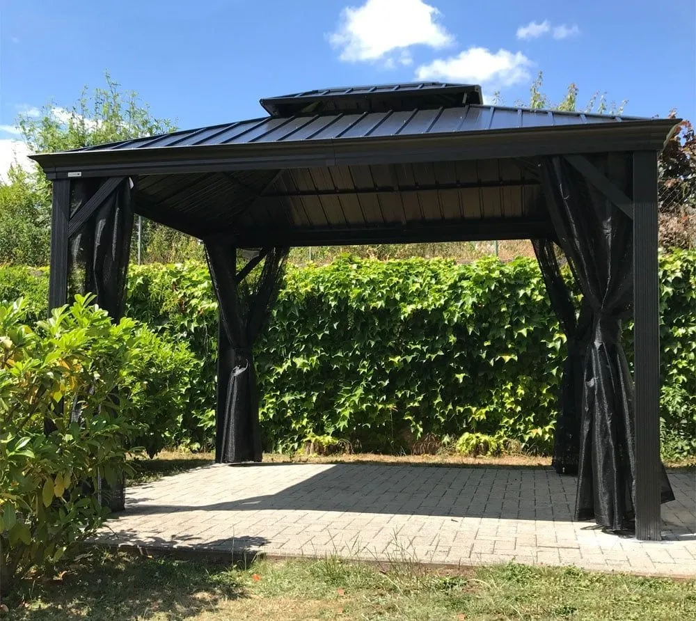 SOJAG Pawilon Aluminiowy Gazebo Messina 10x12 z moskitierą szara 298x363x292 cm