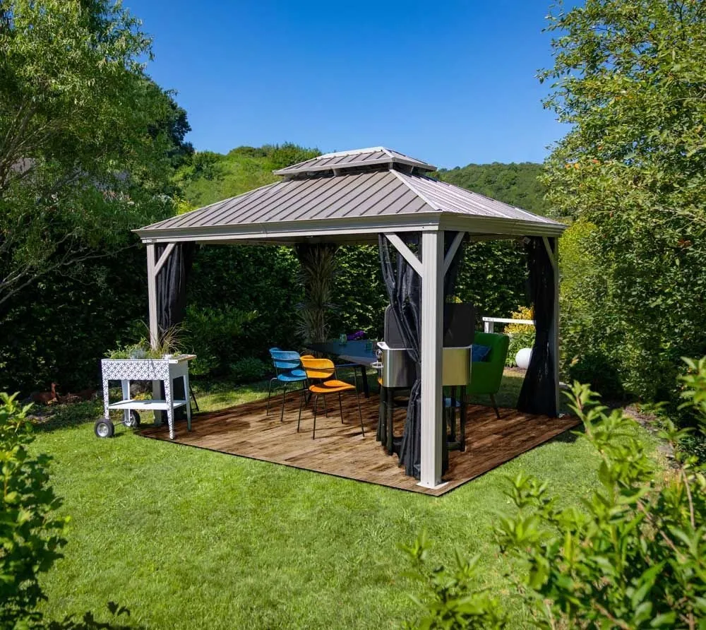 SOJAG Pawilon Aluminiowy Gazebo Messina 12x16 z moskitierą szampan 363x483x307 cm