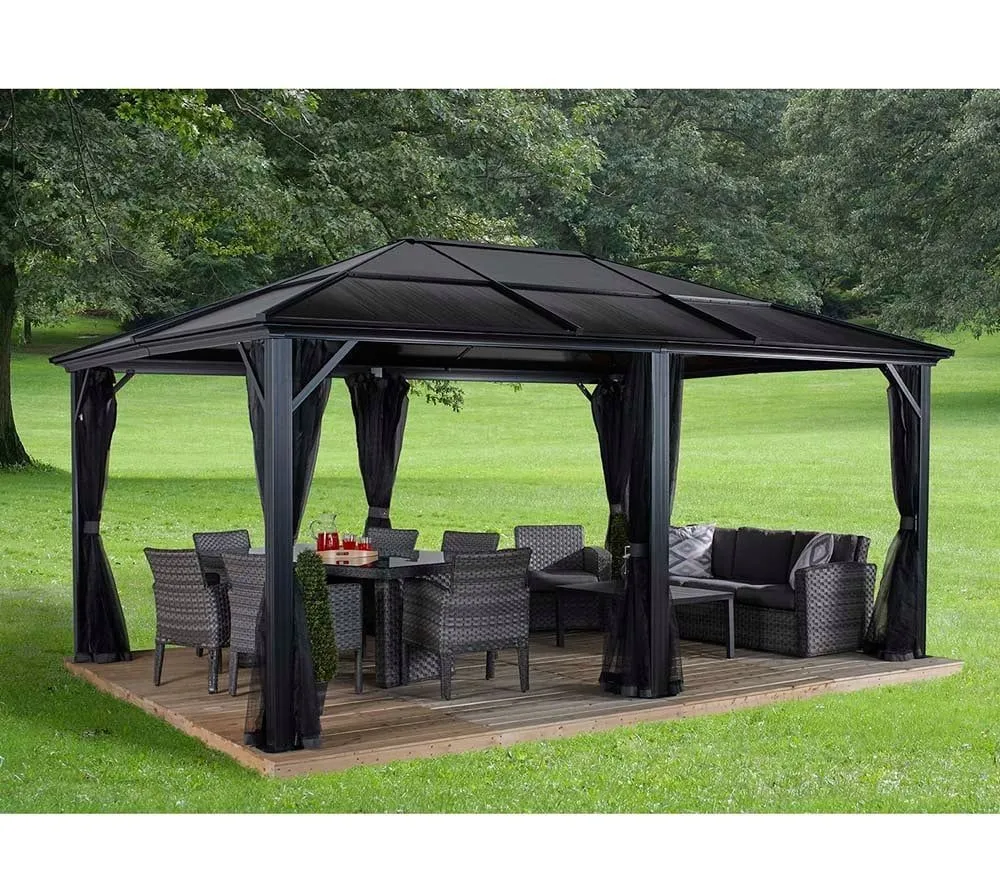 SOJAG Pawilon Aluminiowy Meridien 12x16 z moskitierą szary 365x485x270 cm