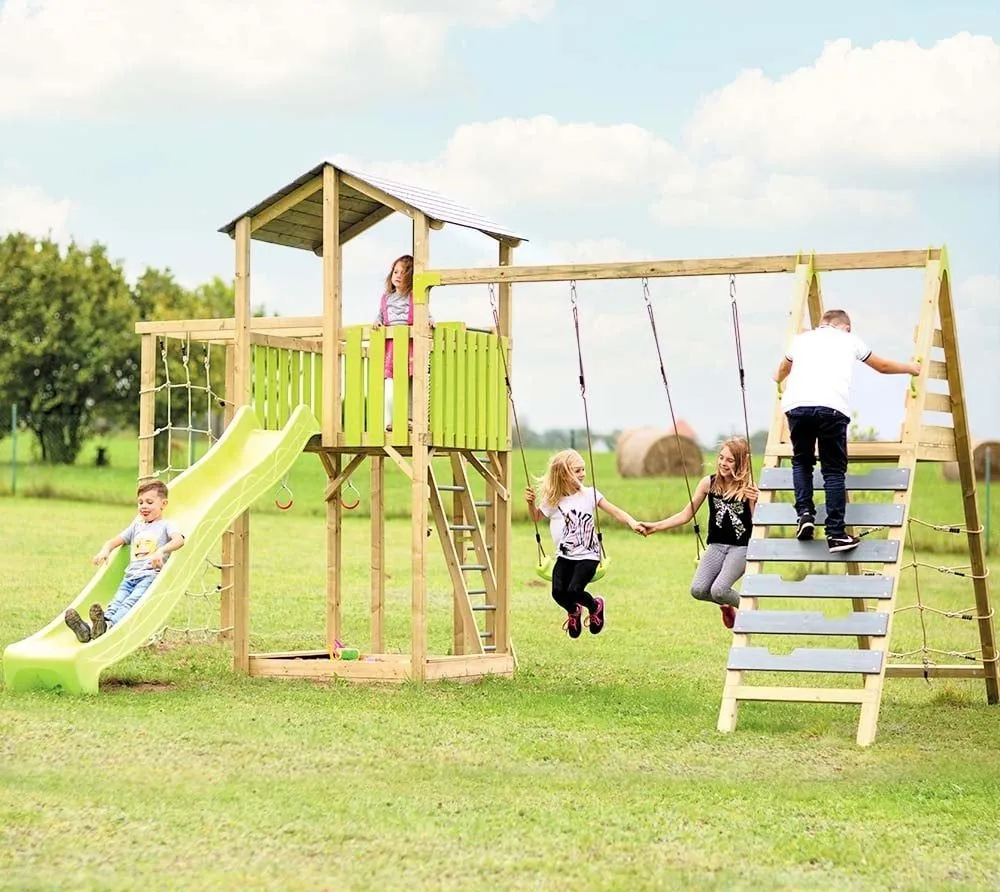 Wendy Toys Drewniana piaskownica wraz z przykryciem i siedziskami 120x120 cm