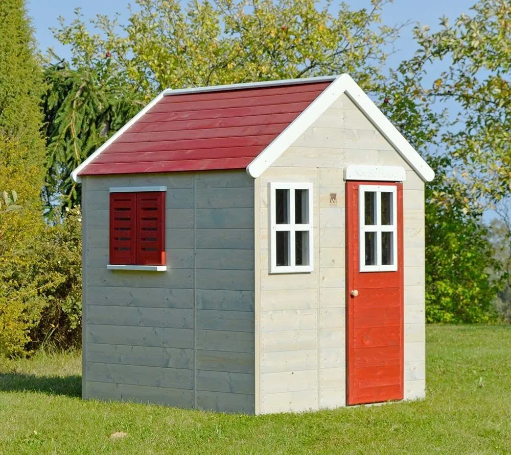 Wendy Toys Drewniany domek do zabawy w lisa w kolorze czerwonym