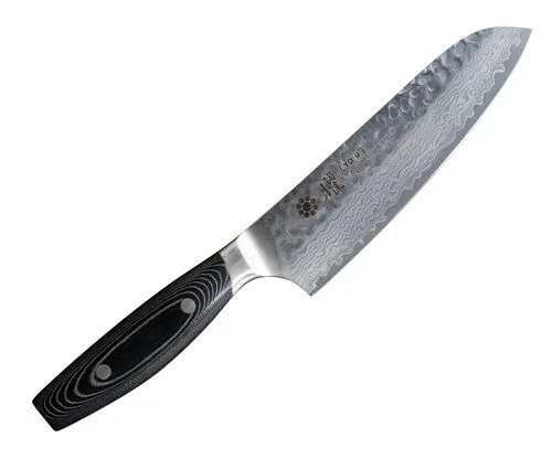 YAXELL YO-U 37 Damascus Hammered VG10 Santoku 165mm