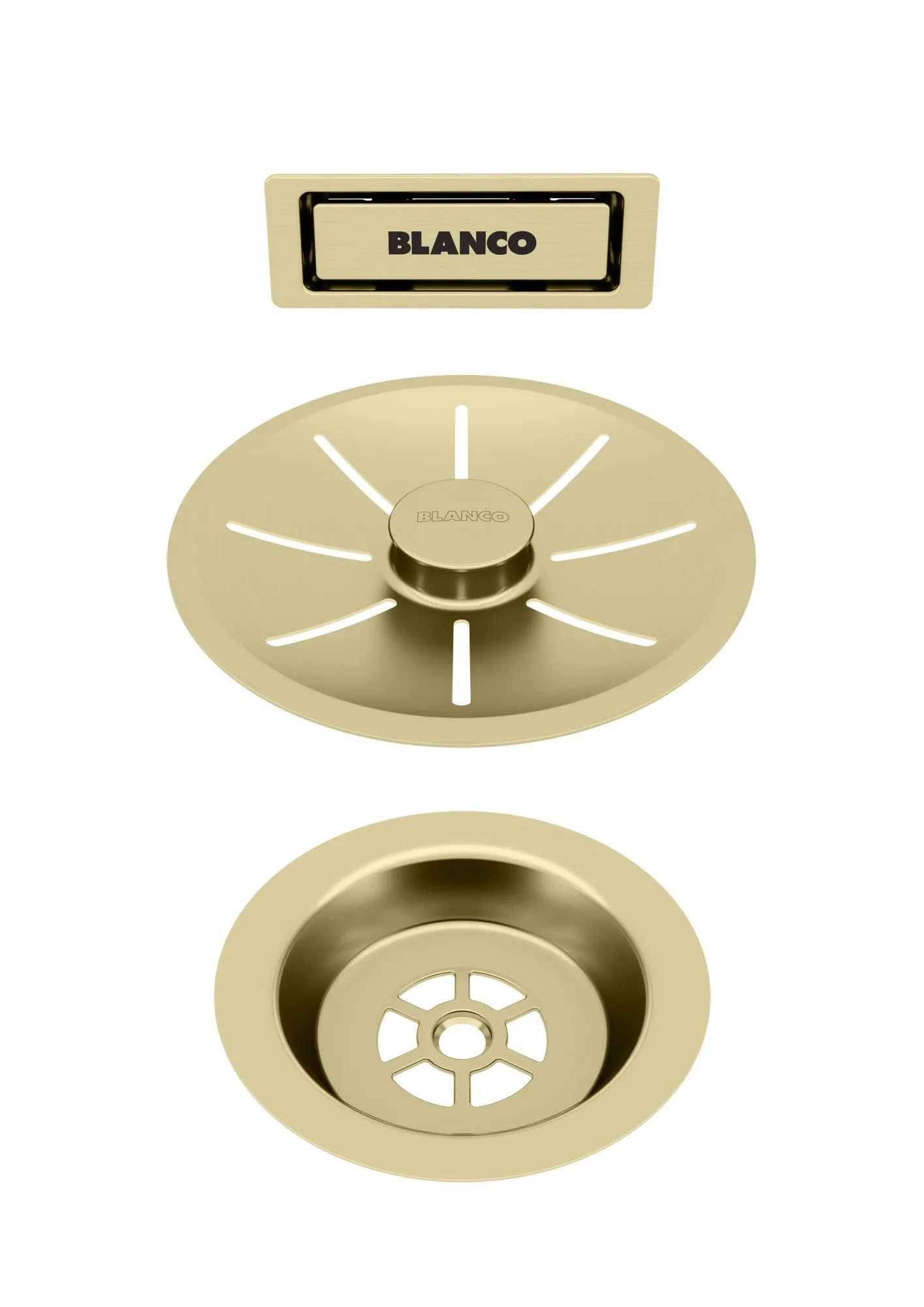 BLANCO Zestaw elementów stalowych w kolorze satin gold, do armatury przelewowo-odpływowej InFino, do jednej komory Użyj kodu 23BLA06 i płać mniej