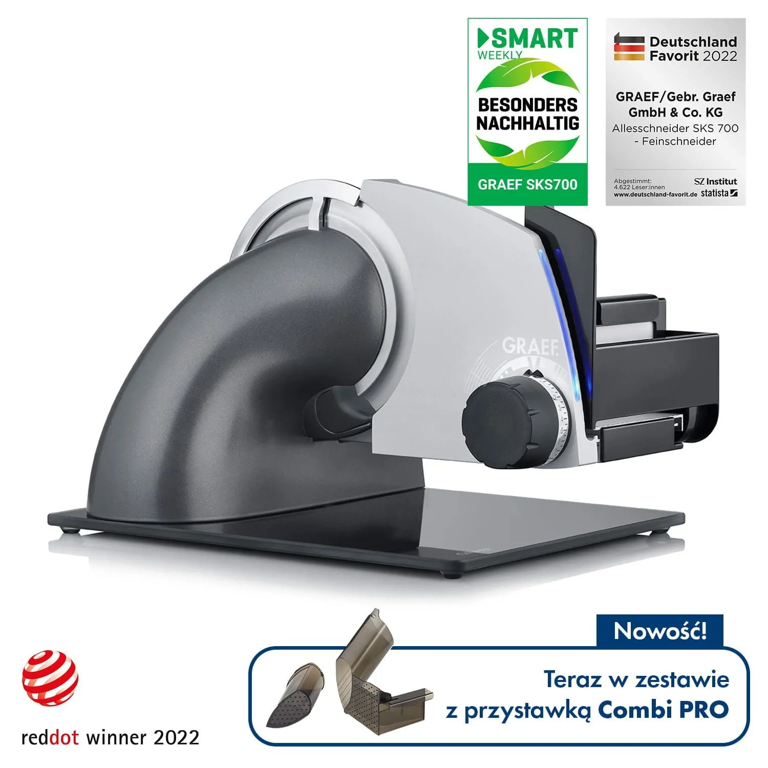 Krajalnica uniwersalna GRAEF S72016 stalowo/szara