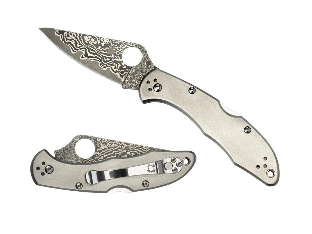 Spyderco DELICA 4 TITANIUM / DAMASCUS C11TIPD