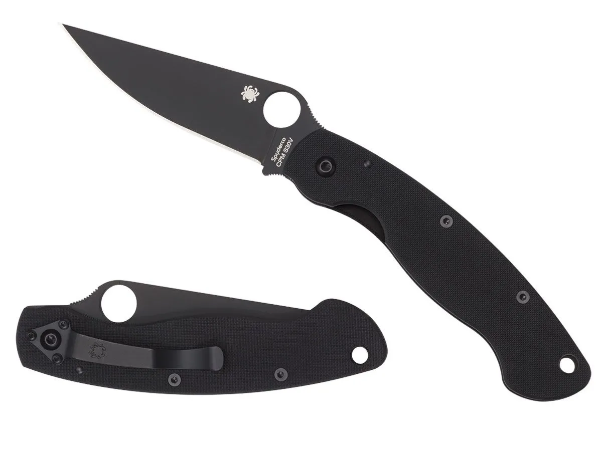 Spyderco MILITARY G-10 BLACK BLADE PLAIN C36GPBK