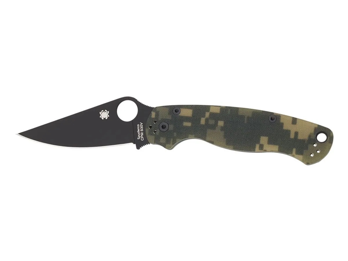 Spyderco PARA MILITARY 2 G-10 DIGITAL CAMO BLACK BLADE PLAIN C81GPCMOBK2