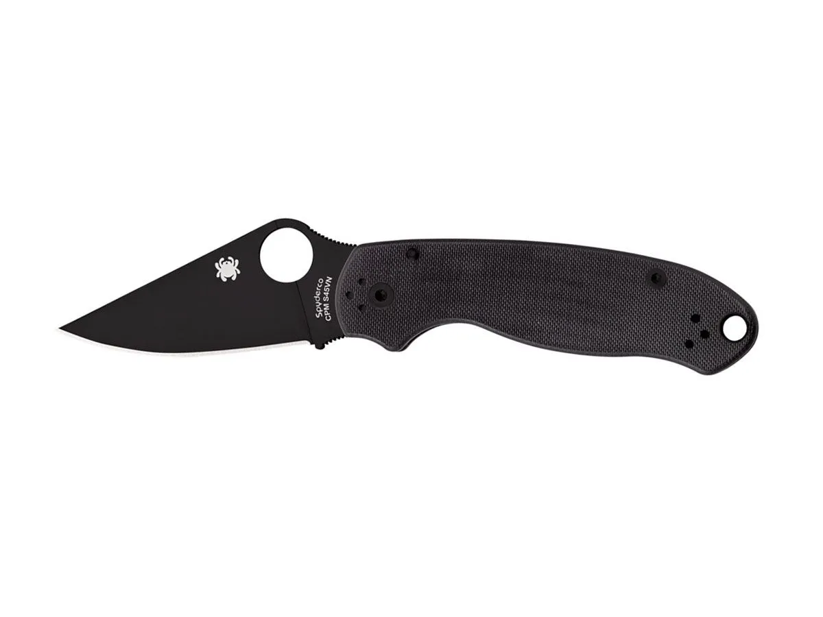 Spyderco PARA 3 G-10 BLACK BLACK BLADE PLAIN C223GPBK