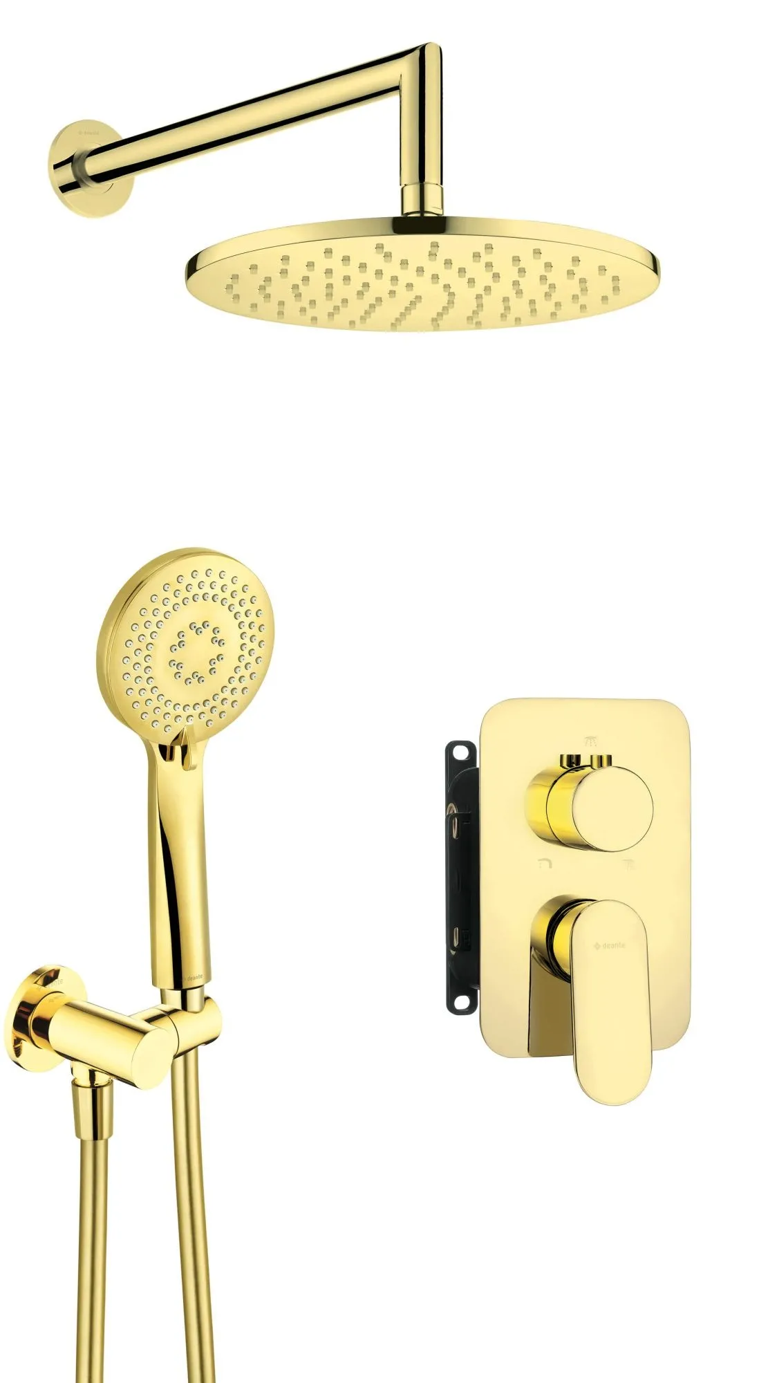 Deante Alpinia BXYZZGAM Zestaw prysznicowy podtynkowy z BOXem mieszaczowym Złoty