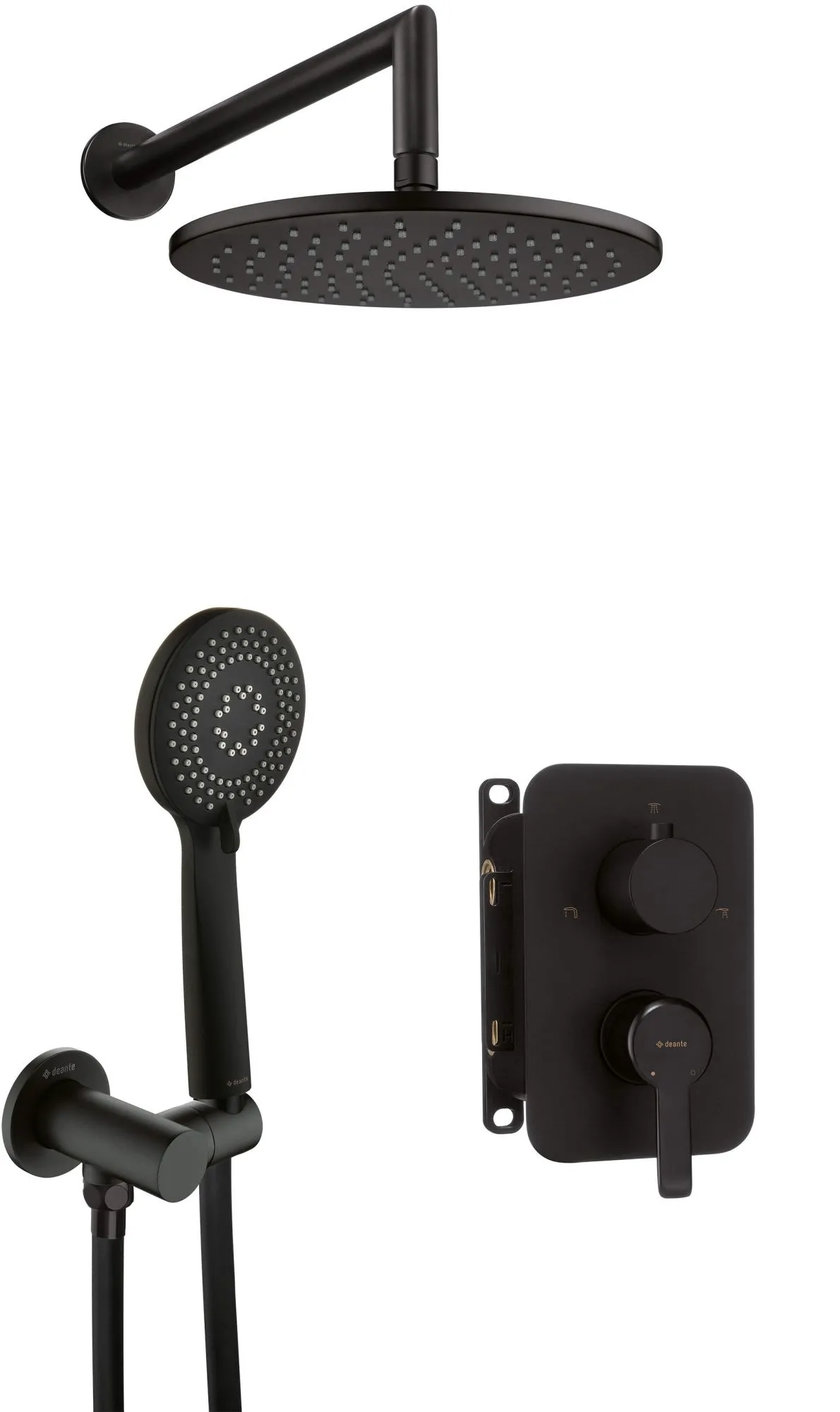 Deante Arnika BXYZNQAM Zestaw prysznicowy podtynkowy z BOXem mieszaczowym Czarny