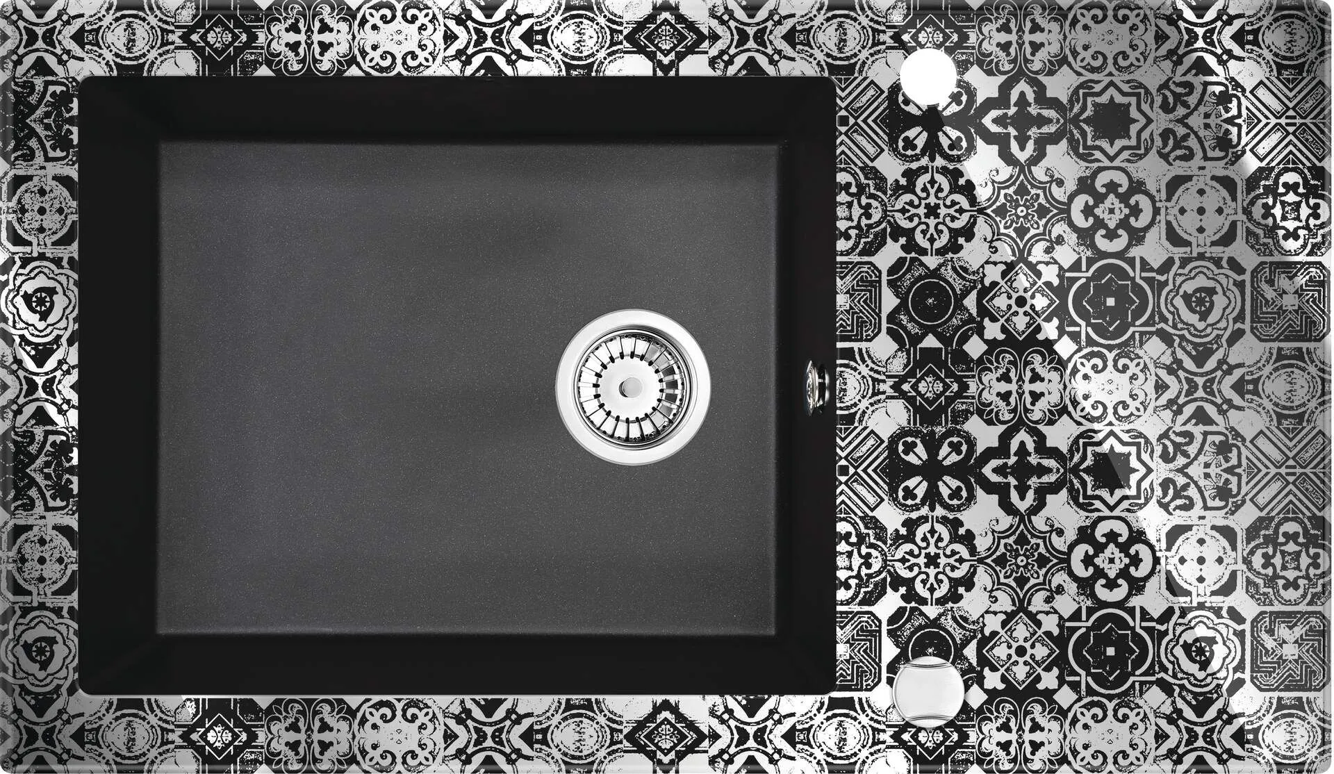 Deante ZSC_GP2C Zlewozmywak szklano-granitowy 1-komorowy z ociekaczem