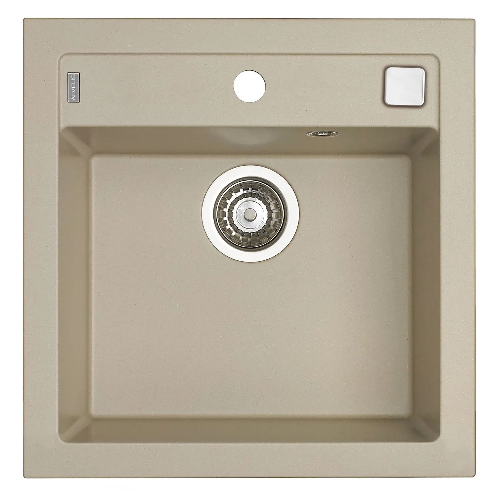 Alveus FORMIC 20 kol. 02 pebble (52x51) zlew Granital+ 1kom. z syfonem POP-UP