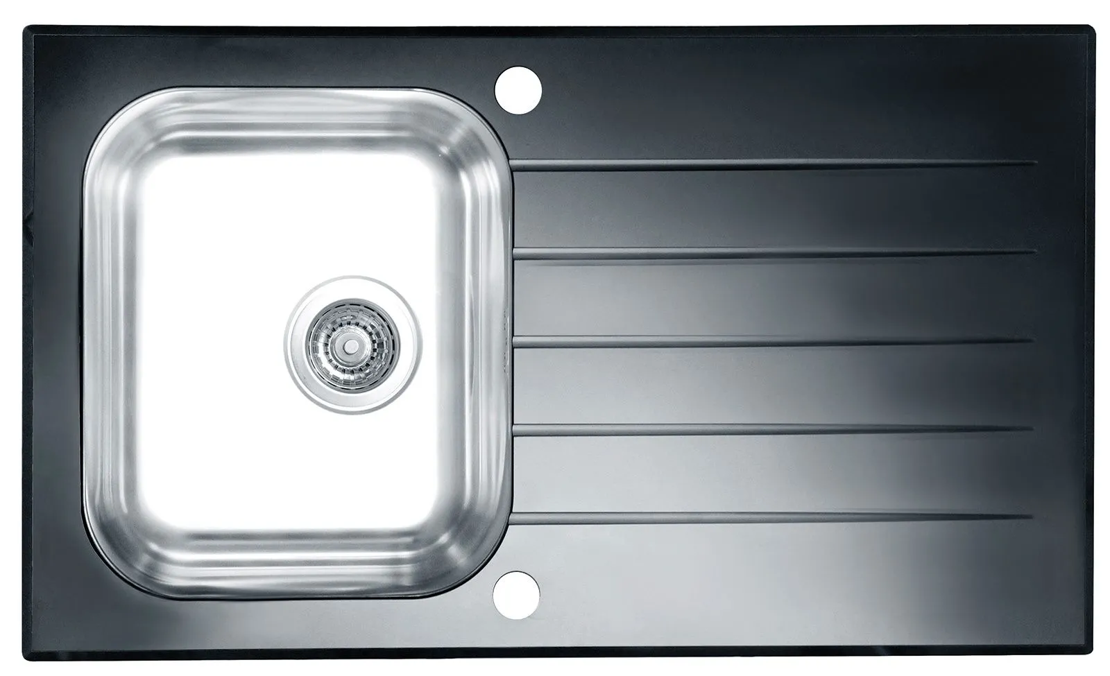 Alveus GLASSIX 10 POP-UP 3 1/2 860X500mm satyna - czarny