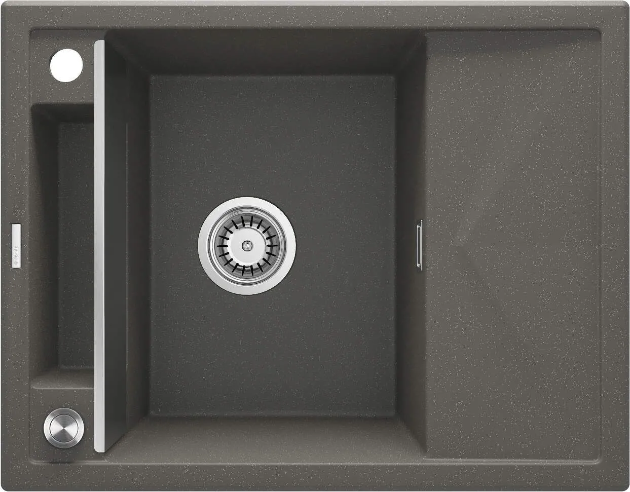 Deante Zlewozmywak granitowy magnetyczny 1-komorowy z ociekaczem