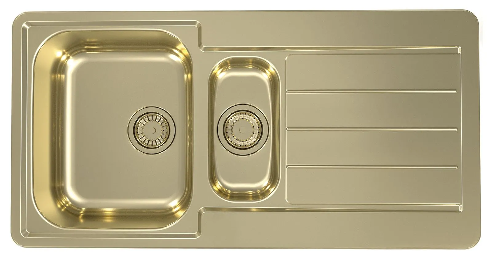 Alveus Monarch LINE 10 ZŁOTY 98x50 1,5k zlew wpuszczany z odpływem zatyczkowym fi 114 z syfonem