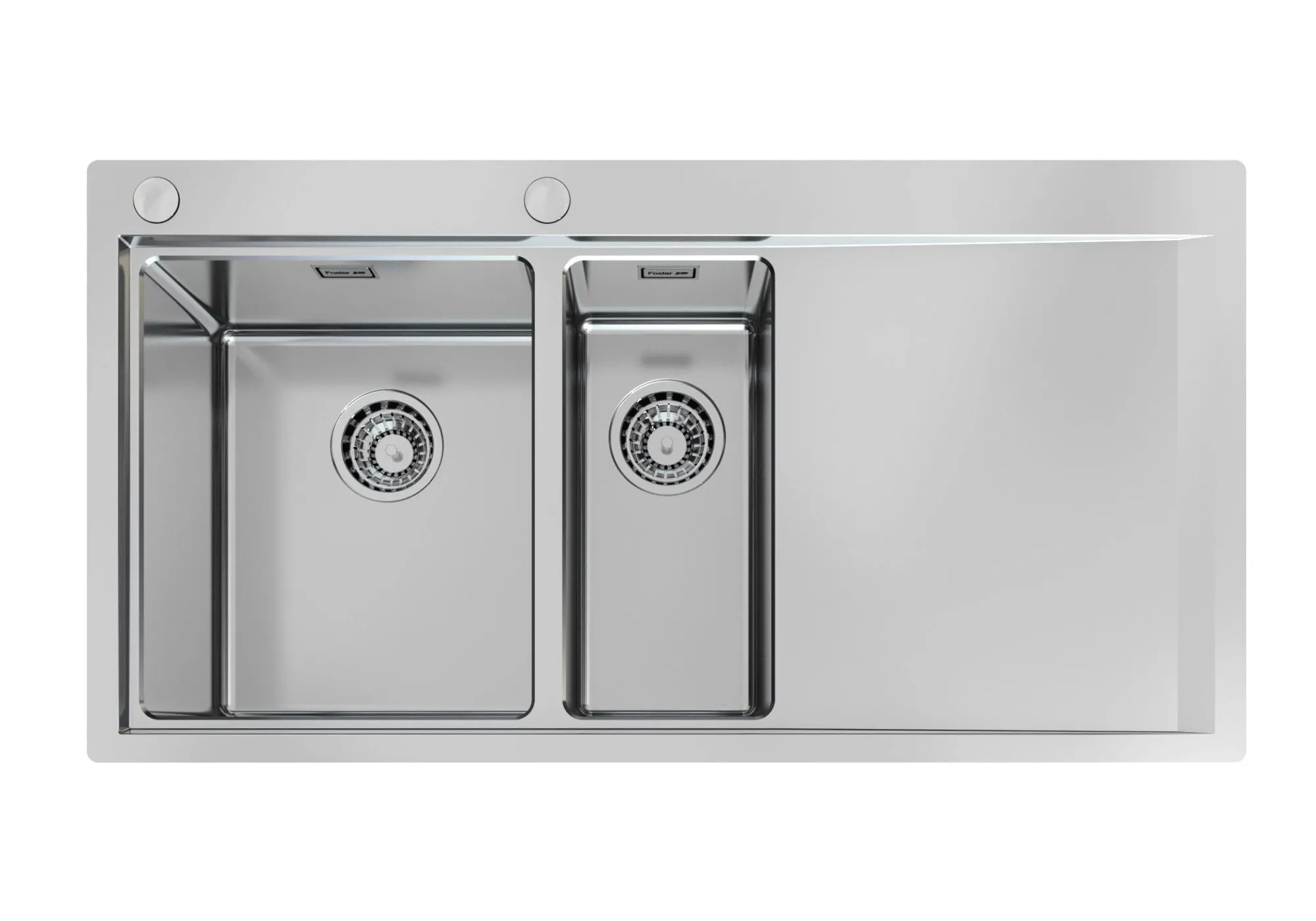 Foster 1251052 Master Zlewozmywak 100cm. stal szczotkowana 1 i 1/2 komory, lewy