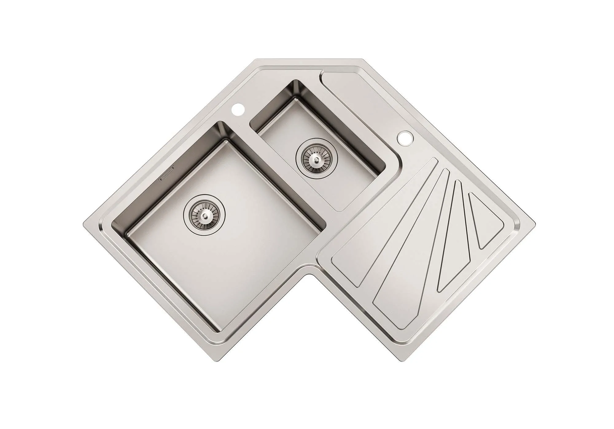 FOSTER 3308050 Zlewozmywak narożny 830x830 2 komory + ociekacz