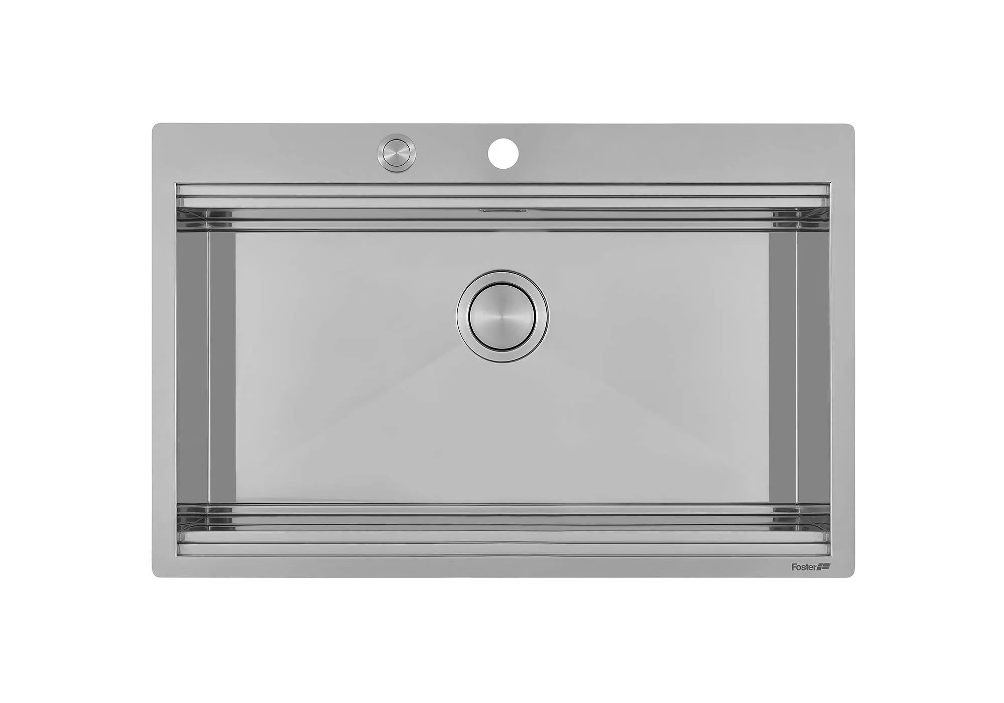 Foster 1034050 MILANELLO WRKST 806x520 FM Zlewozmywak stal + 2 x Kratka