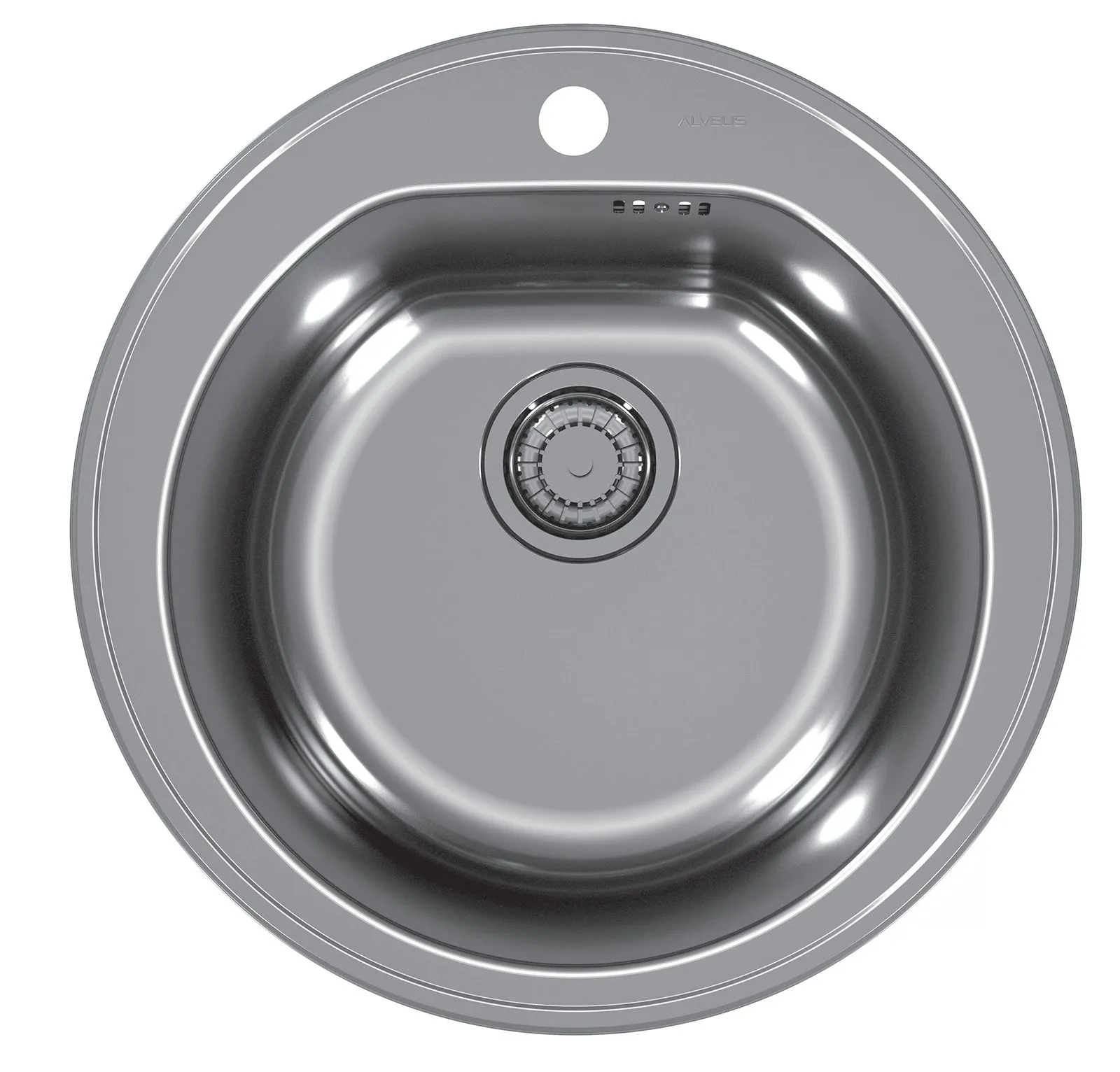 Alveus Monarch FORM 30 ANTRACYT fi51X18,5 1K zlew wpuszczany z odpływem zatyczkowym fi 114 z syfonem