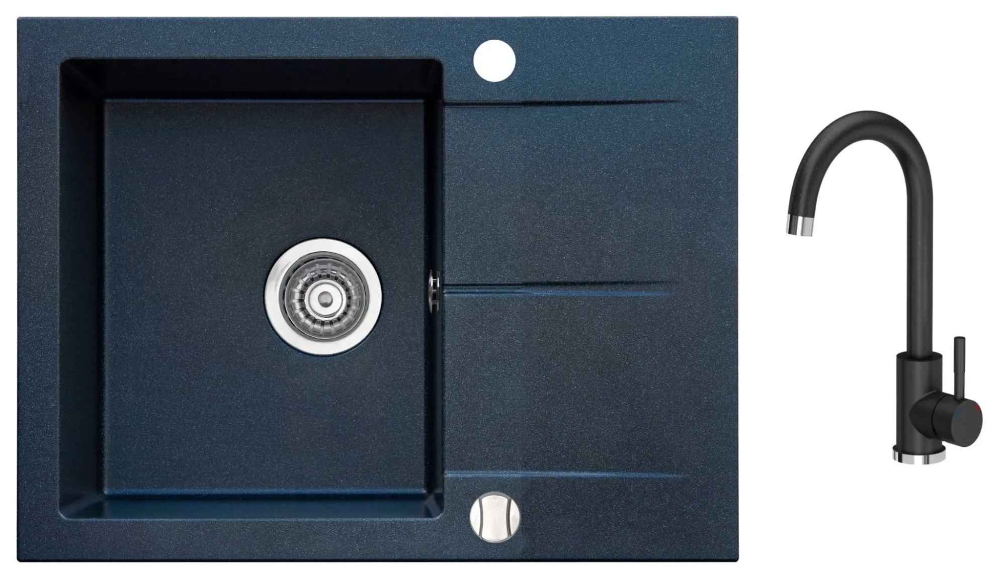 iceBERG ZESTAW SAN ZLEWOZMYWAK GRANITOWY + BATERIA MANGO CZARNA NAKRAPIANA + SYFON ZZB1411ABM użyj kodu 23BRG5 i płać mniej