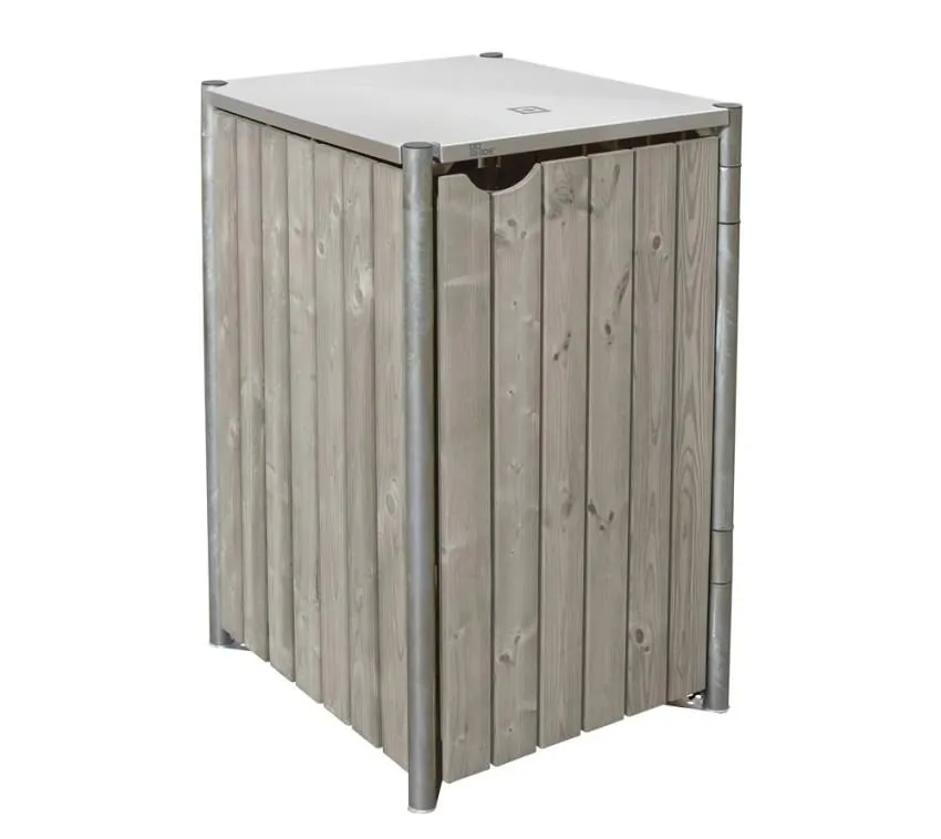 Hide Drewniany Box na 1 kosz na śmieci 240 litrów szary 81x70x115 cm