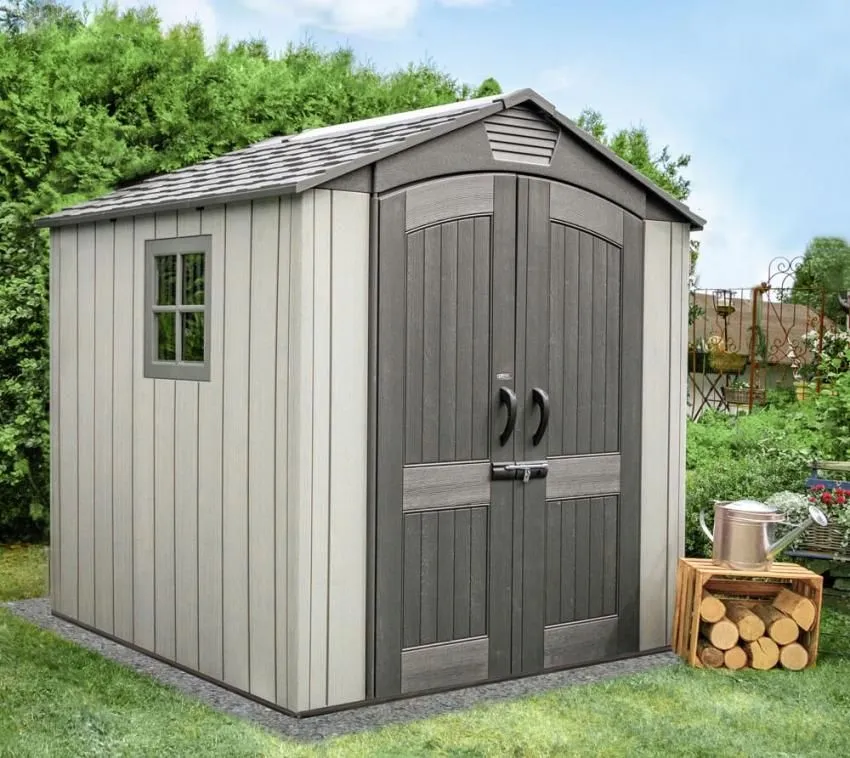 Lifetime szopa narzędziowa - Domek narzędziowy plastikowy Stella szary 213x213x228 cm