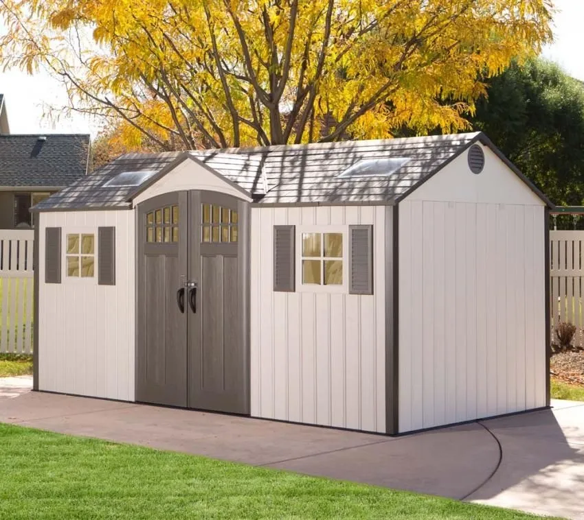 Lifetime Plastikowa Szopa Ogrodowa Castle jasnoszary 244x457x244 cm