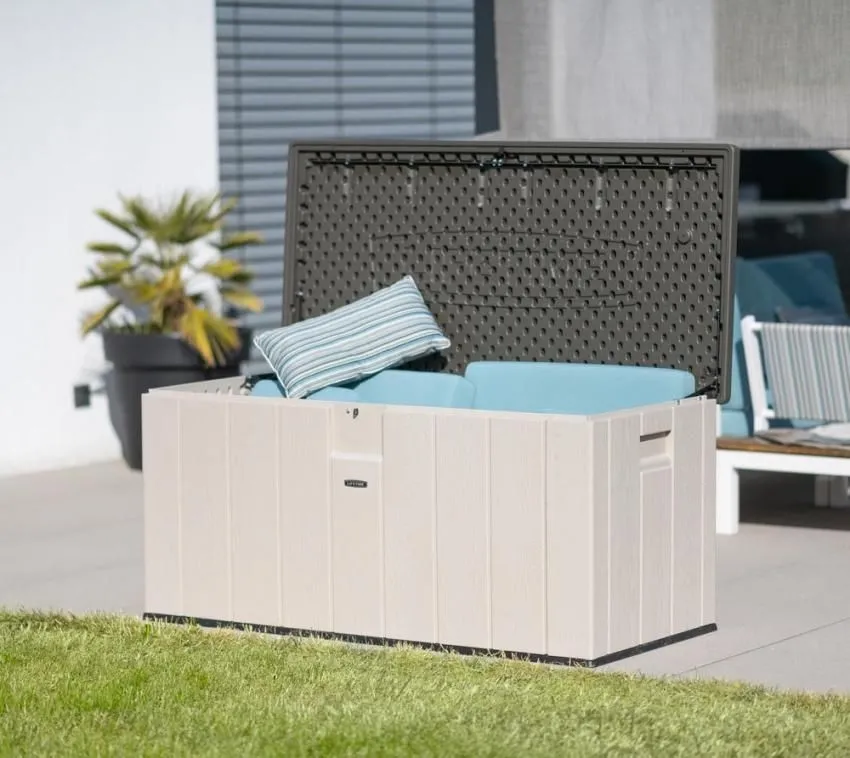 Lifetime Plastikowy schowek na poduszki 570 litrów jasnoszary 72x151x70 cm