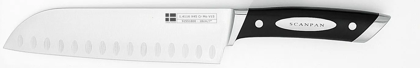 Nóż Santoku 18cm z wyprofilowanym ostrzem Granton Edge Classic