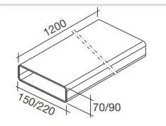 FALMEC KACL.352 Rura prostokątna - sztywna 220x90x1200