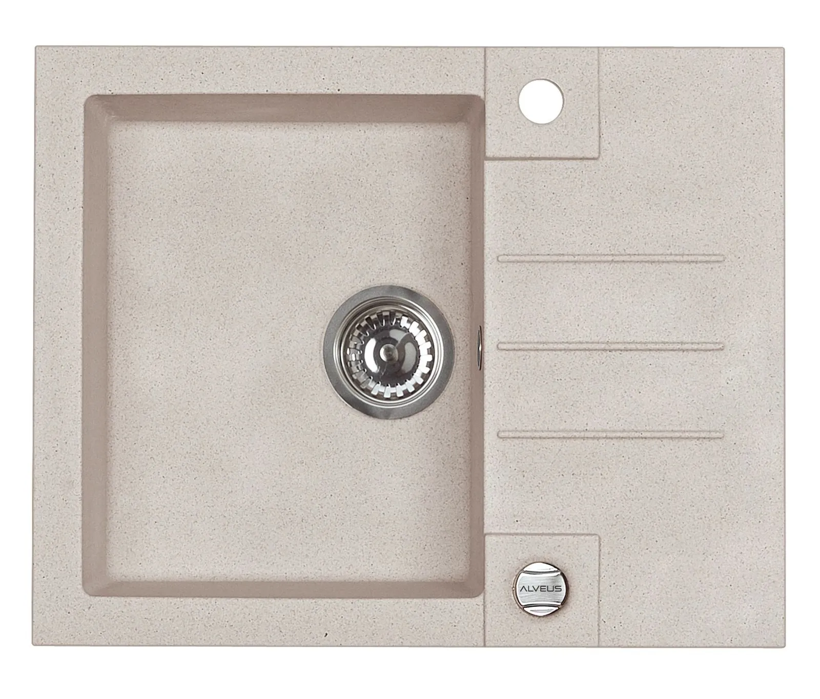 Alveus ROCK 30 kol. 22 piasek (59,5x47,5) zlew Granital 1kom. z syfonem POP-UP