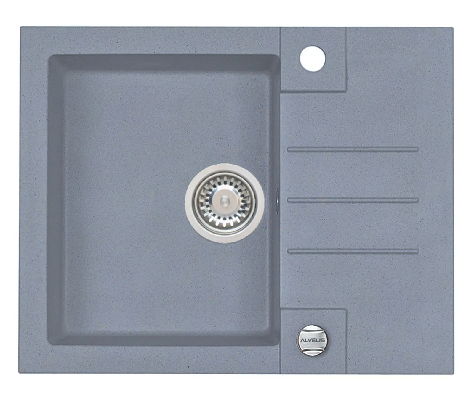 Alveus ROCK 30 kol. 04 steel (59,5x47,5) zlew Granital+ 1kom. z syfonem POP-UP