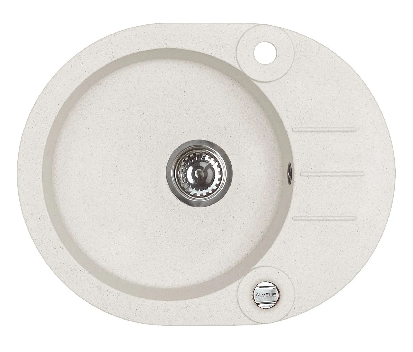 Alveus ROLL 40 kol. 11 biały (59,5x47,5) zlew Granital 1kom. z syfonem POP-UP