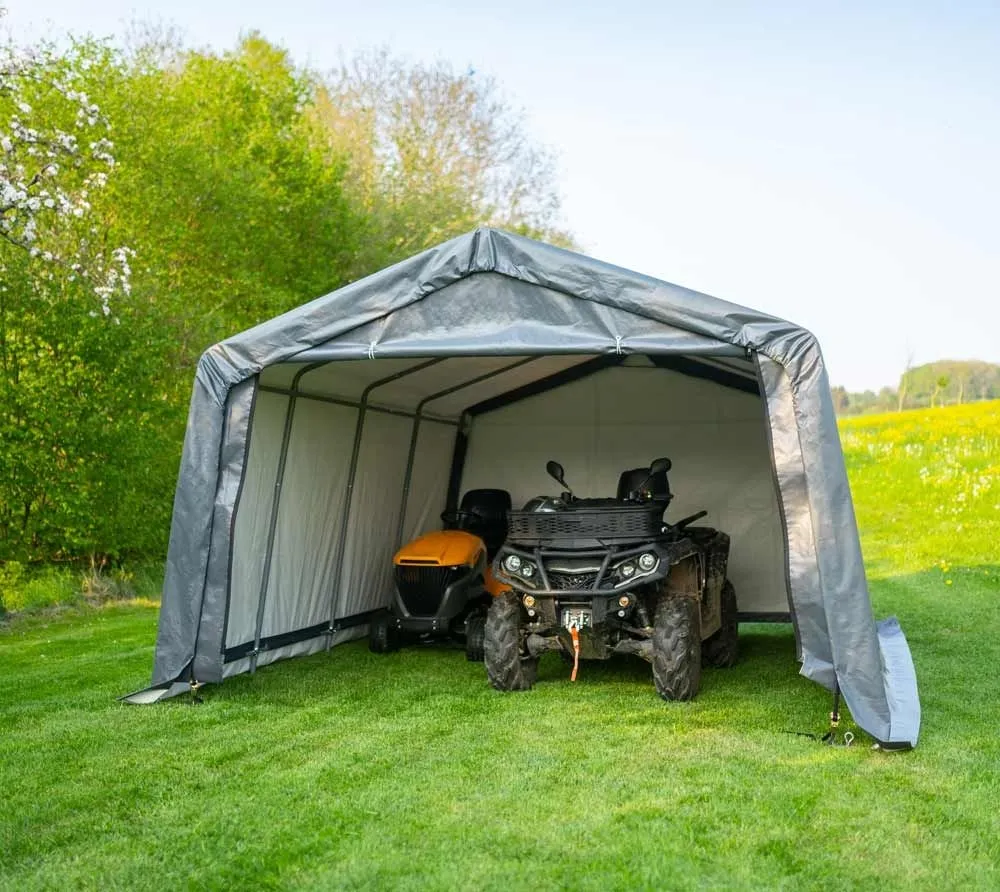 ShelterLogic Foliowy namiot garażowy szopa na narzędzia szary 490x370x260 cm Numer pozycji: SL62697