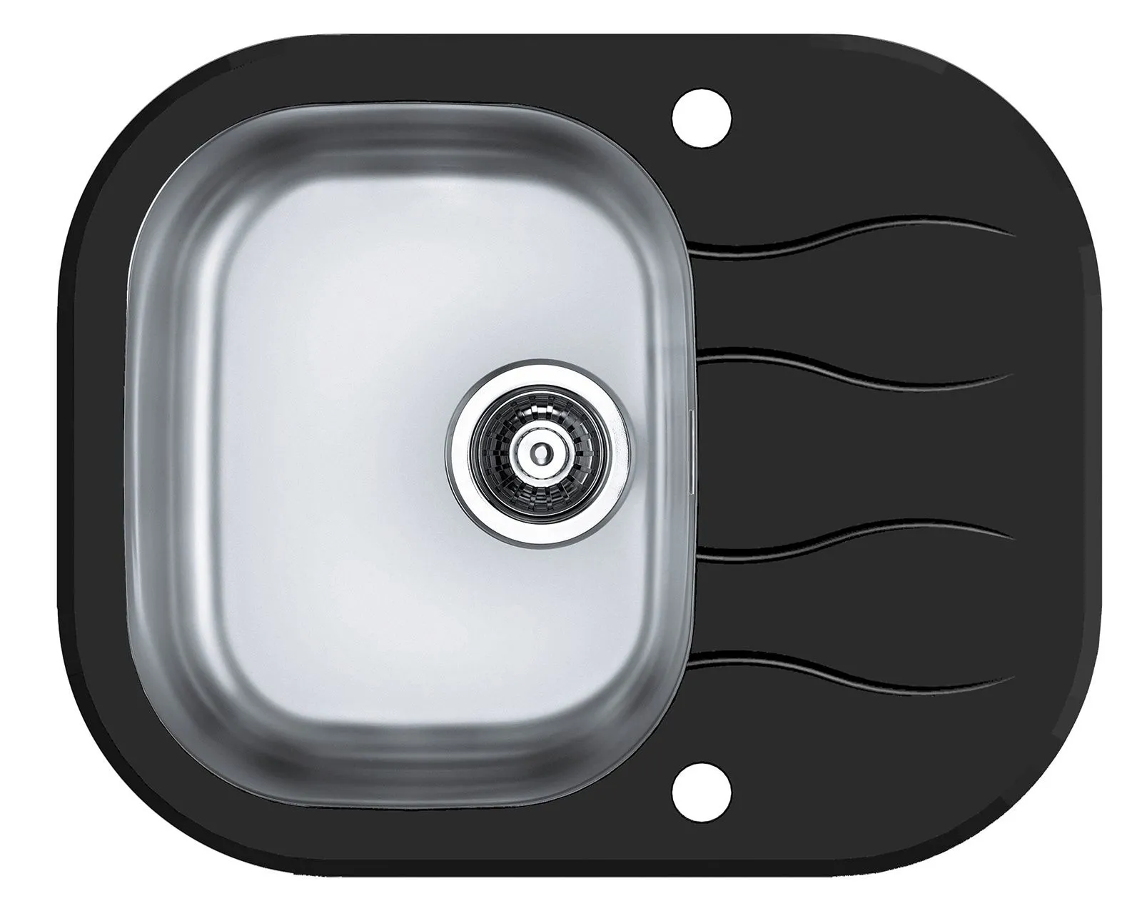 Alveus WAVE 10 620 x 500 mm czarny + syfon POP-UP