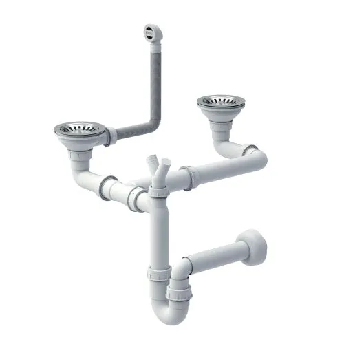 Odpływ zatyczkowy 3 1/2" z syfonem 2-komorowy stal szlachetna (GRANIT-pionowy), save space (MF104)