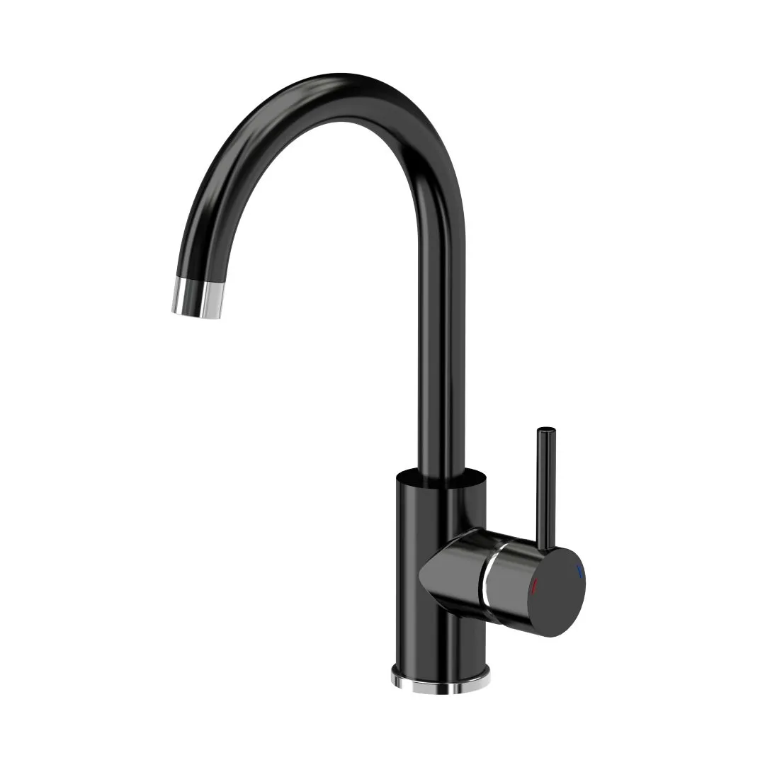 NAOMI stalowa bateria kuchenna czarny połysk